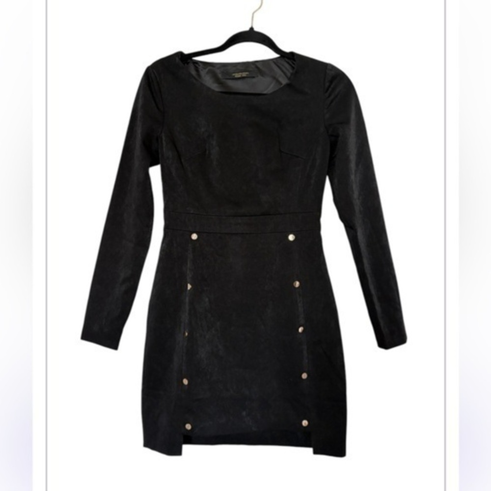 Urban Renewal Black Gold Button Luxury’ Classic Suede Mini Dress Size Medium